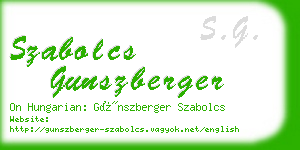 szabolcs gunszberger business card